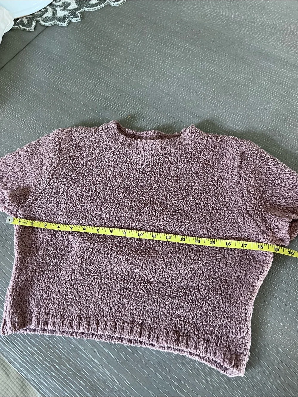 SKIMS Short Sleeve Bouclé Crop Top - Rose